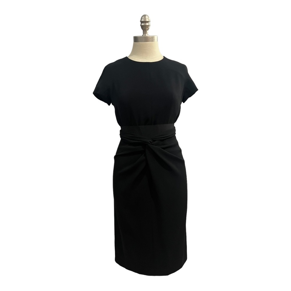 MaxMara Black Ruched Sheath Dress